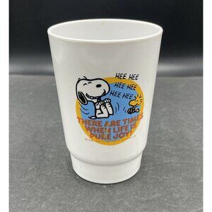 Vintage Snoopy Woodstock Two Sided Plastic Cup 1960s Vintage Peanuts